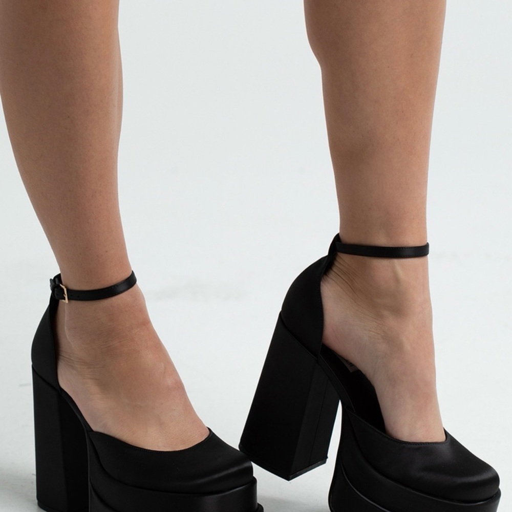 Chunki Platform Ankle-Strap Heels Jn Black View 3